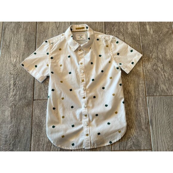 Denim & Flower Luck of the Irish Shirt Notre Dame boys 5 6 Clover Lucky - Picture 1 of 7